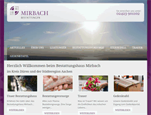 Tablet Screenshot of bestattungen-mirbach.de